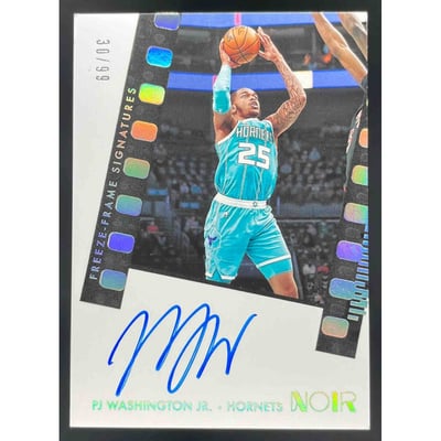 2021 Panini Noir Freeze Frame Signatures #FF-PJW PJ Washington Jr. Auto /99