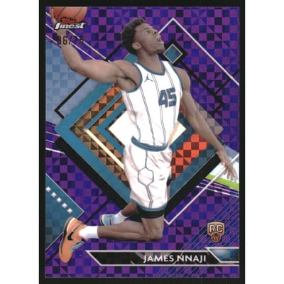 2023-24 Finest Purple Checkerboard Refractors #296 James Nnaji R
