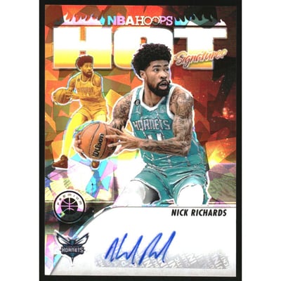 2023-24 Hoops Premium Stock Hot Signatures Ice Prizm #10 Nick Richards