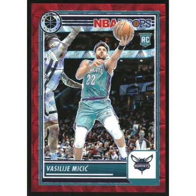 2023-24 Hoops Premium Stock Premium Red Prizm #75 Vasilije Micic