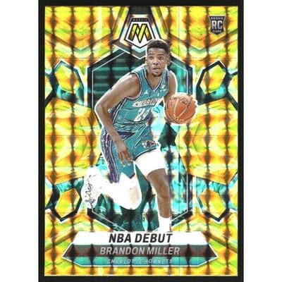 2023-24 Panini Mosaic Mosaic Reactive Yellow #252 Brandon Miller/NBA Debut