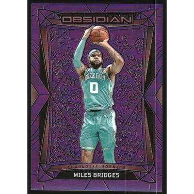 2023-24 Panini Obsidian Electric Etch Purple Flood #24 Miles Bridges