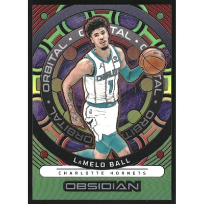2023-24 Panini Obsidian Orbital Electric Etch Reggae Flood #1 LaMelo Ball