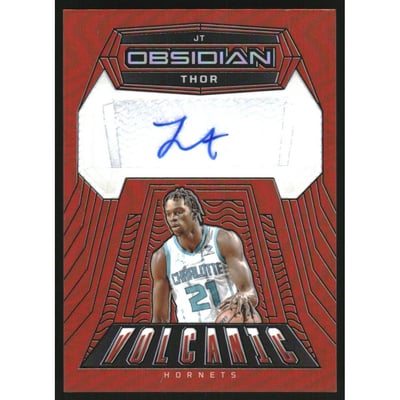 2023-24 Panini Obsidian Volcanic Signatures Electric Etch Orange Flood #29 JT Thor