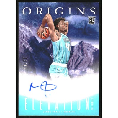 2023-24 Panini Origins Elevation Signatures Turquoise #26 James Nnaji/15