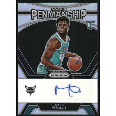 2023-24 Panini Prizm Rookie Penmanship Prizms Silver #39 James Nnaji