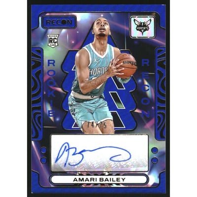 2023-24 Panini Recon Rookie Recon Signatures Blue #37 Amari Bailey