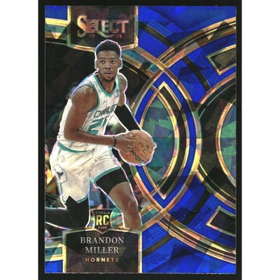 2023-24 Select Prizms Blue Cracked Ice #130 Brandon Miller