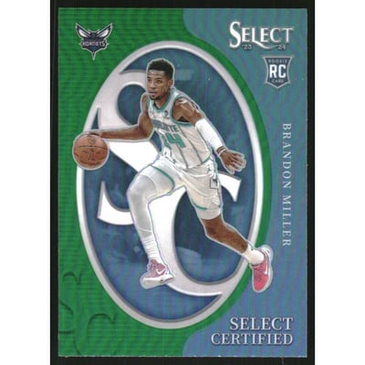 2023-24 Select Select Certified Green Prizms #10 Brandon Miller