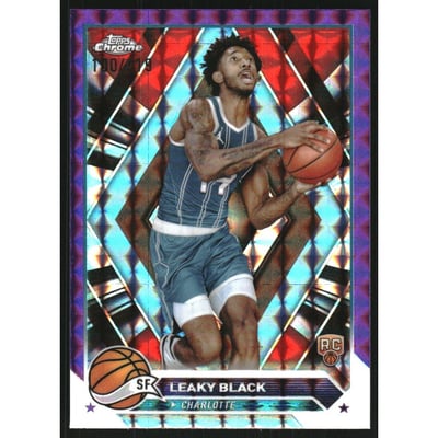 2023-24 Topps Chrome Purple Geometric Refractors #51 Leaky Black