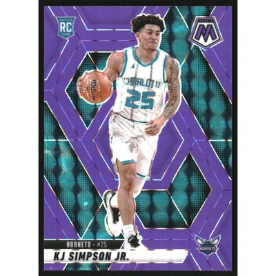2024-25 Panini Mosaic Mosaic Purple Fluorescent #239 KJ Simpson Jr.
