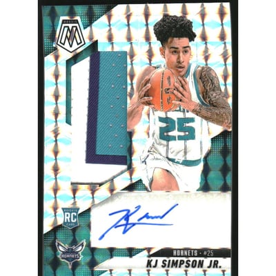 2024-25 Panini Mosaic Rookie Jersey Autographs #21 KJ Simpson Jr.