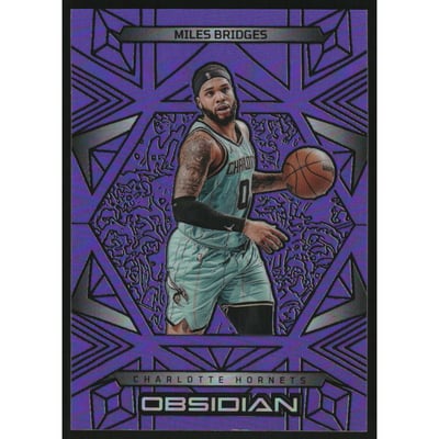 2024-25 Panini Obsidian Electric Etch Purple Flood #114 Miles Bridges