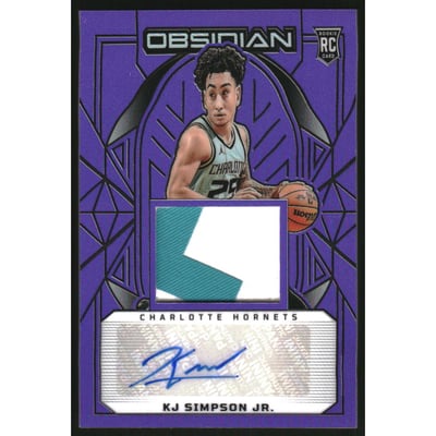 2024-25 Panini Obsidian Electric Etch Purple Flood #239 KJ Simpson Jr. JSY AU