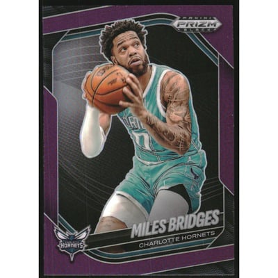2024-25 Panini Prizm Black Prizms Purple #123 Miles Bridges