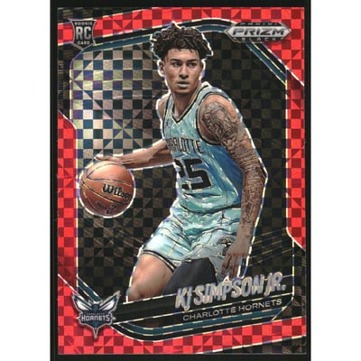 2024-25 Panini Prizm Black Prizms Red Power #207 KJ Simpson Jr.