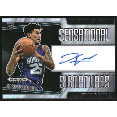2024-25 Panini Prizm Black Sensational Signatures Prizms Silver #30 KJ Simpson Jr.
