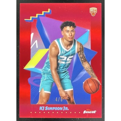 2024-25 Topps Finest Uncommon Red Refractor #110 KJ Simpson Jr. RC /5