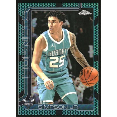 2025-26 Topps Chrome Aqua Basketball Refractors #45 K.J. Simpson Jr.
