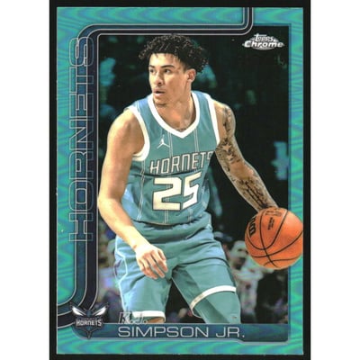 2025-26 Topps Chrome Aqua Refractors #45 K.J. Simpson Jr.