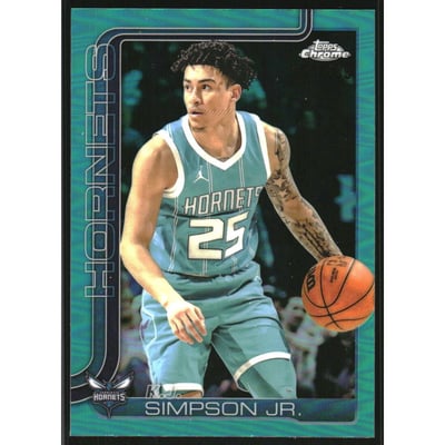 2025-26 Topps Chrome Teal Refractors #45 K.J. Simpson Jr.