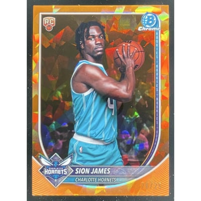 2025 Bowman Sapphire Chrome Orange Refractor #BCV-33 Sion James RC /25
