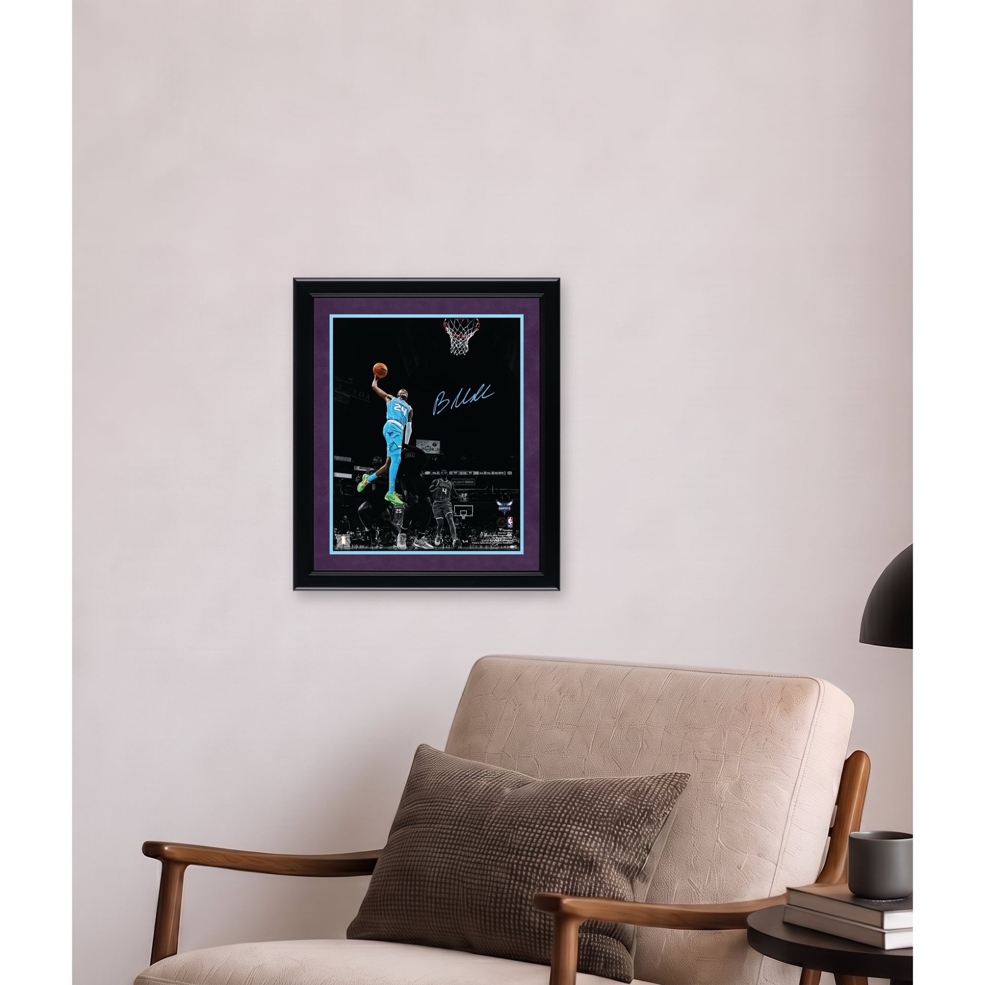 Brandon Miller Charlotte Hornets Autographed 11" x 14" Spotlight Dunk Photograph