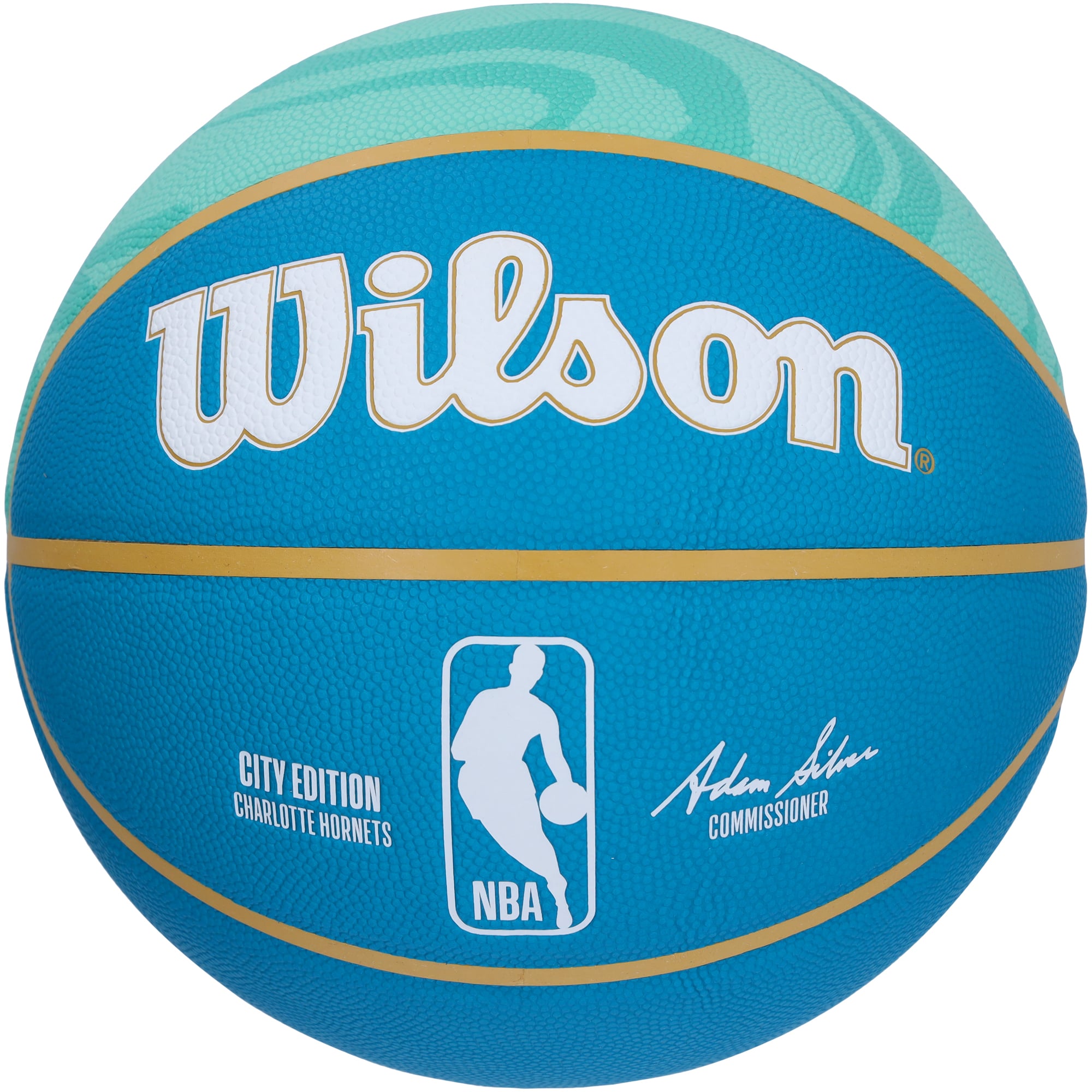 Ballon de basket-ball de collection Wilson 2023-24 City Edition autographié par Brandon Miller des Charlotte Hornets