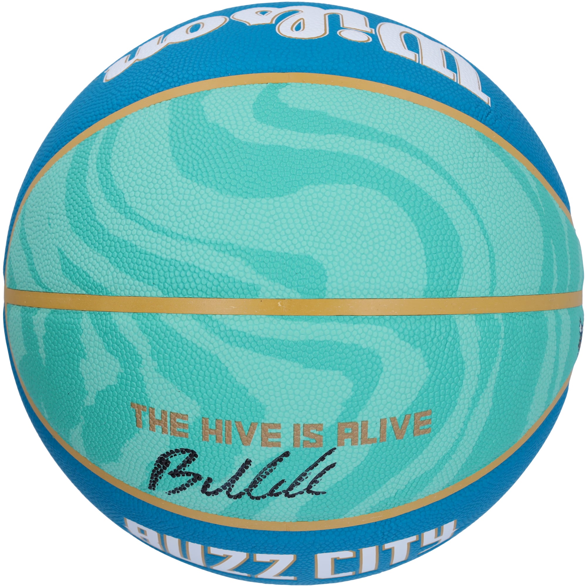 Ballon de basket-ball de collection Wilson 2023-24 City Edition autographié par Brandon Miller des Charlotte Hornets