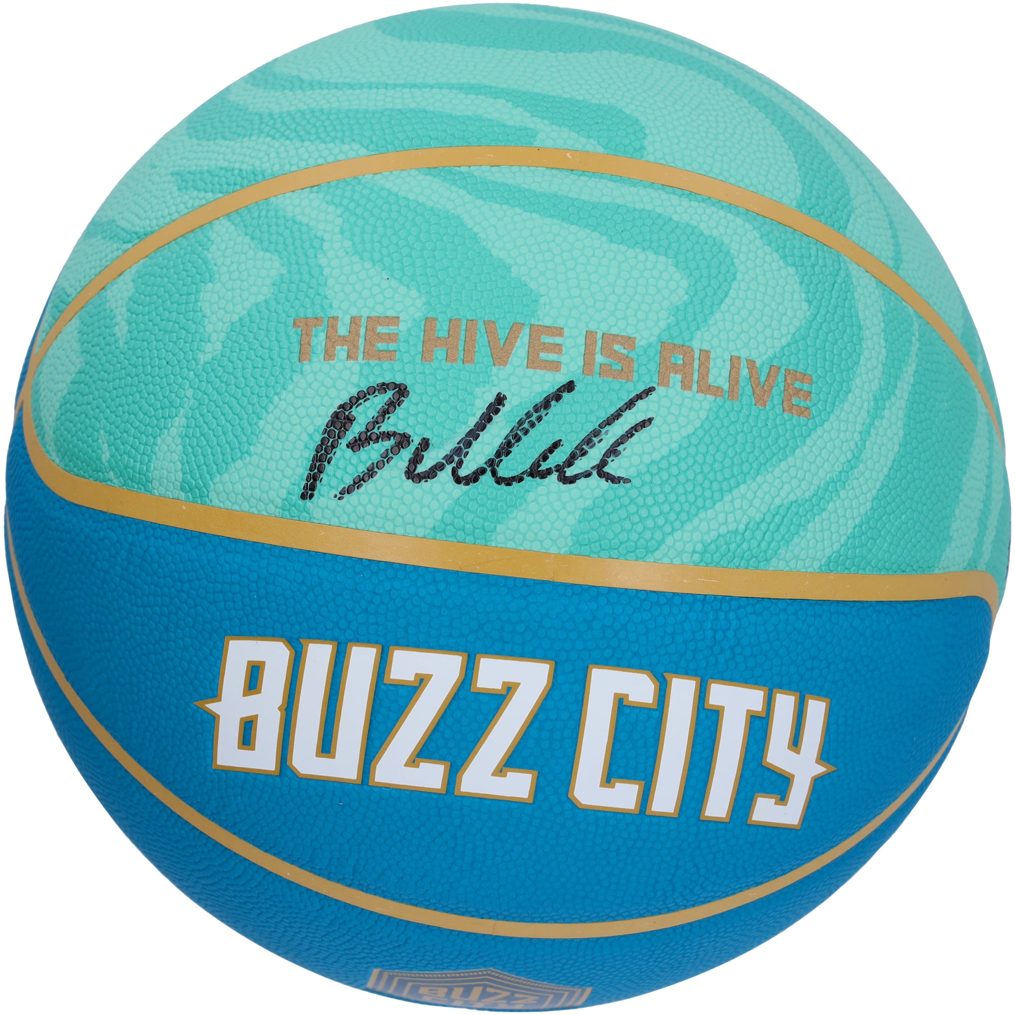 Ballon de basket-ball de collection Wilson 2023-24 City Edition autographié par Brandon Miller des Charlotte Hornets