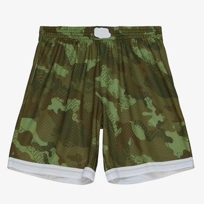 Charlotte Hornets Mitchell & Ness 1992 Ghost Camo Swingman Shorts - Green - Mens
