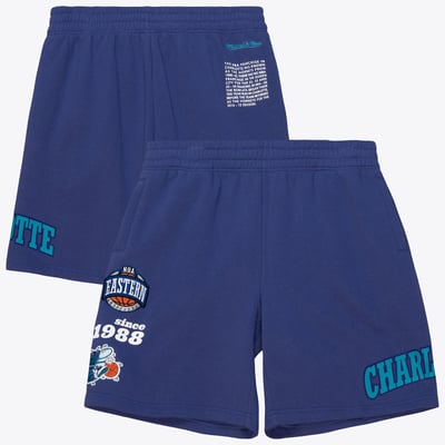 Charlotte Hornets Mitchell & Ness Team Origins Fleece Shorts - Hornets Purple - Mens