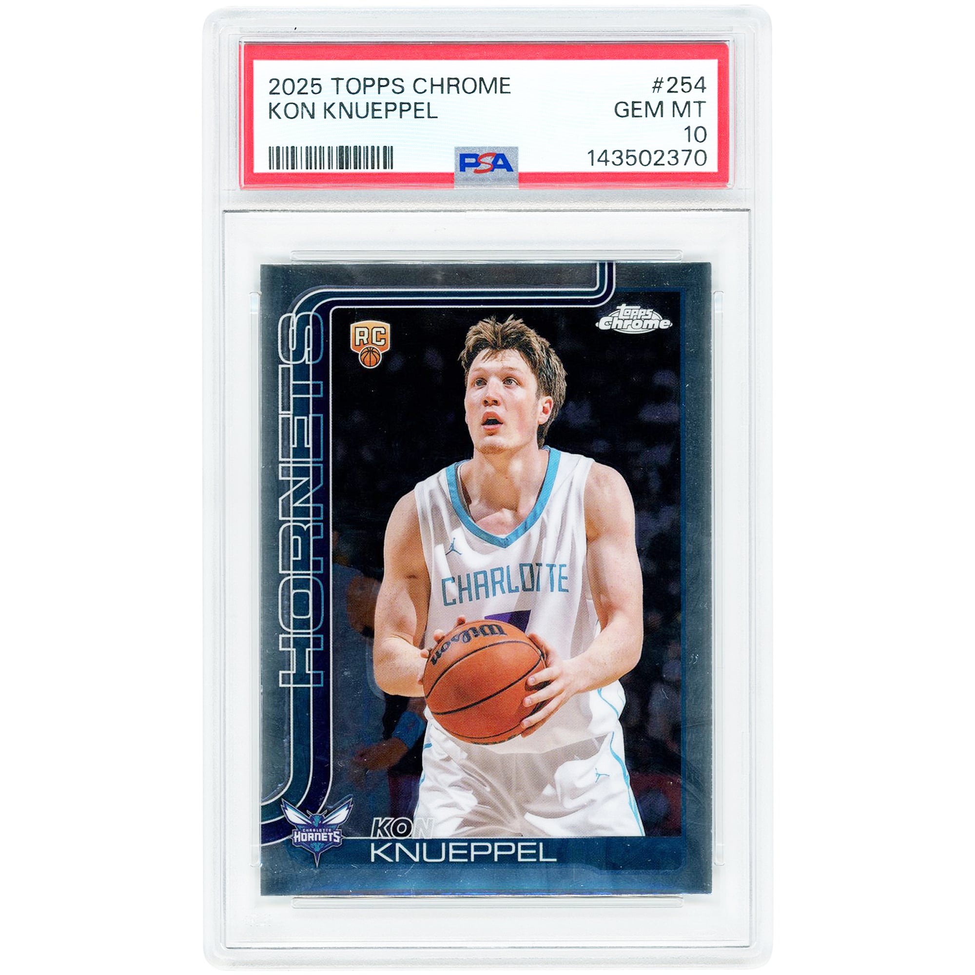 Kon Knueppel Charlotte Hornets 2025-26 Topps Chrome #254 PSA 