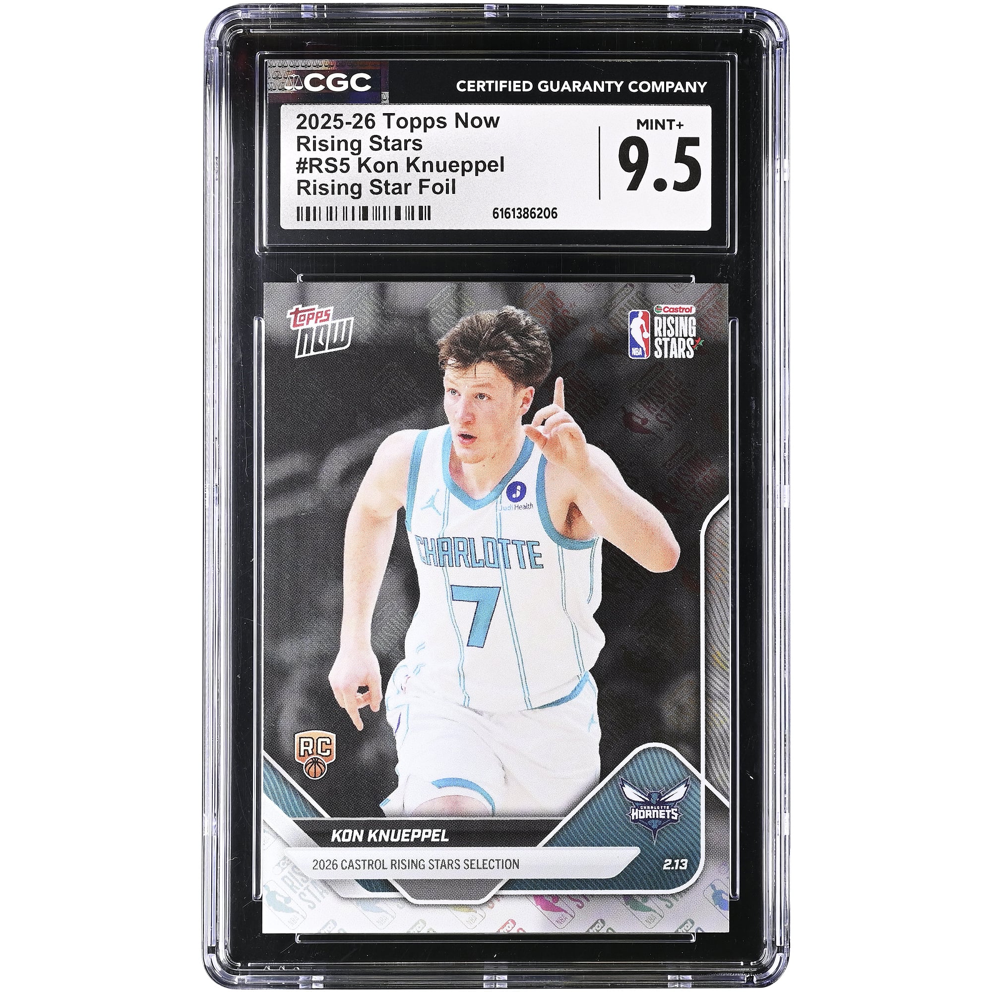 Kon Knueppel Charlotte Hornets 2025-26 Topps Now Rising Stars Foil #RS5 CGC Authenticated Rookie Card