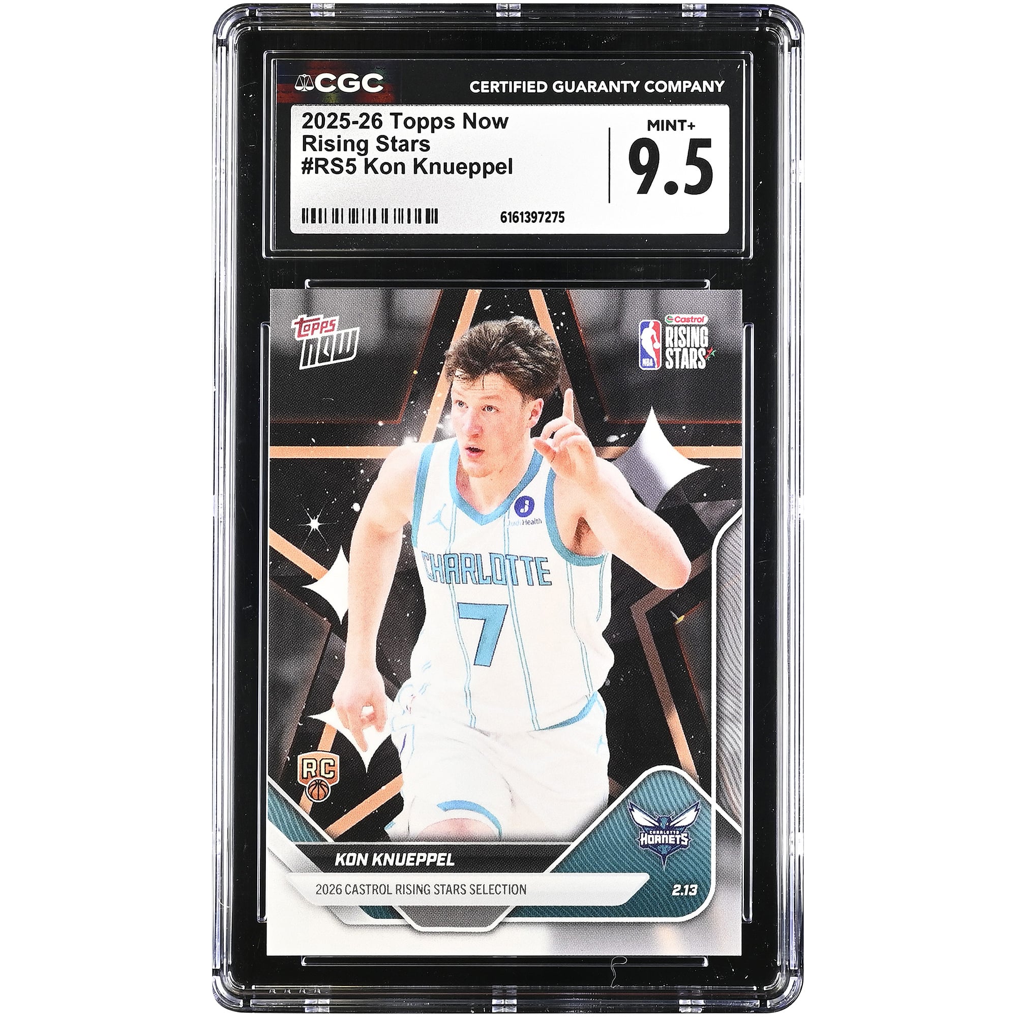 Kon Knueppel Charlotte Hornets 2025-26 Topps Now Rising Stars #RS5 CGC Authenticated Rookie Card