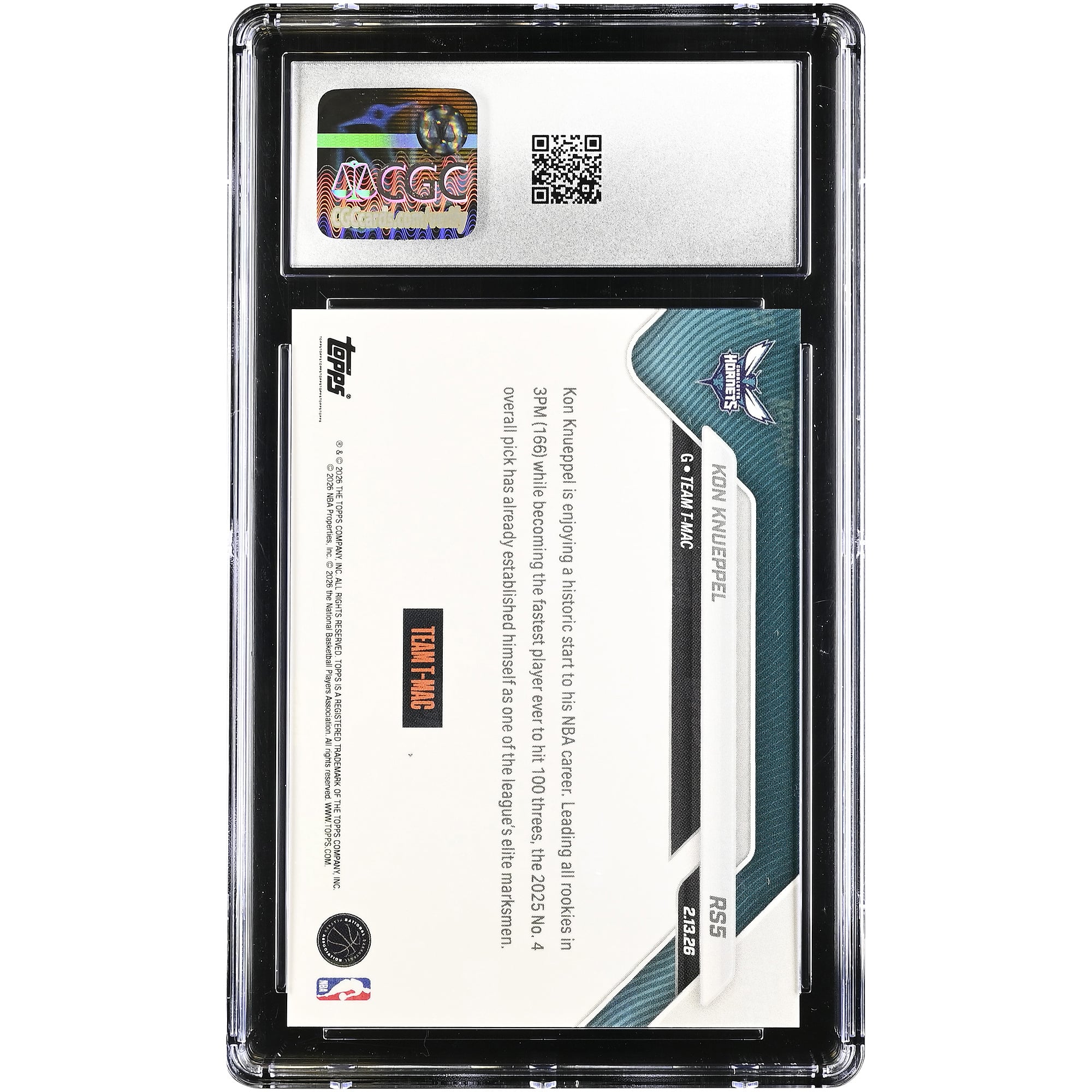 Kon Knueppel Charlotte Hornets 2025-26 Topps Now Rising Stars #RS5 CGC Authenticated Rookie Card