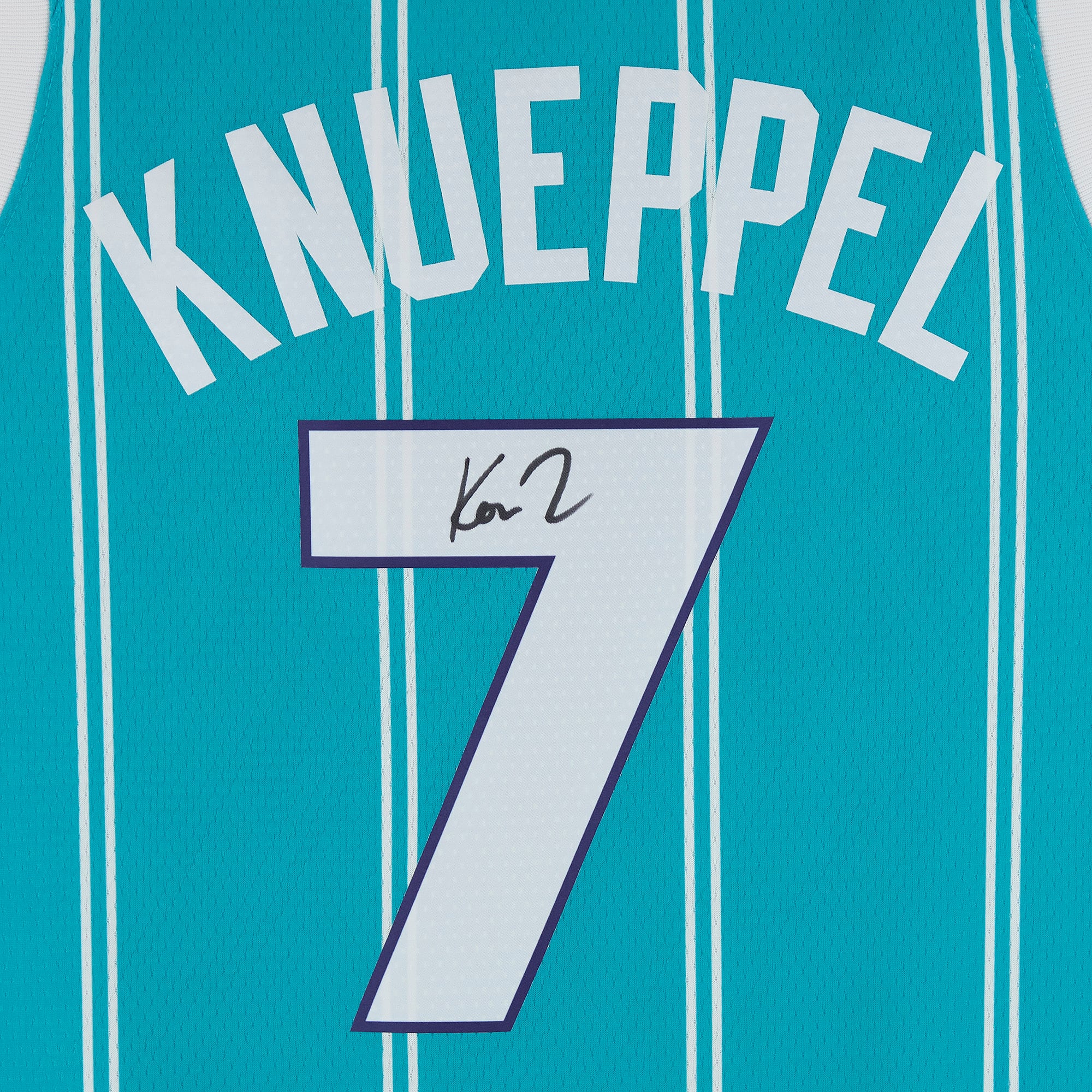 Kon Knueppel Charlotte Hornets Autographed Teal Jordan Brand 2021-22 75th Anniversary Edition Icon Swingman Jersey