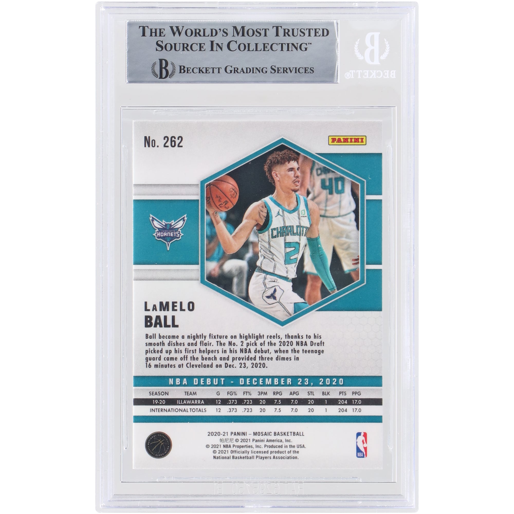 LaMelo Ball Charlotte Hornets Autographed 2020-21 Panini Mosaic