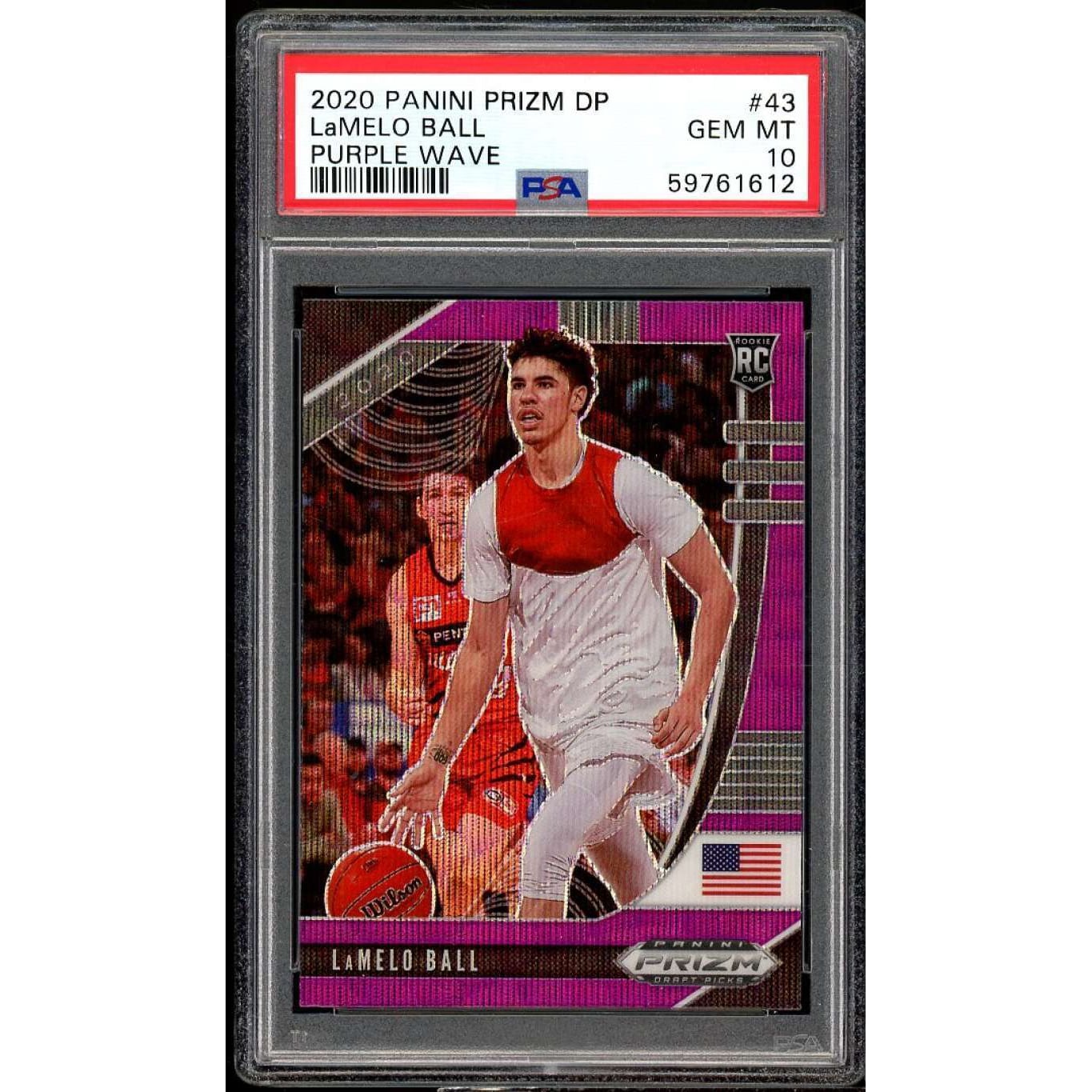 LaMelo Ball Rookie Card 2020-21 Panini Prizm Draft Picks Purple 