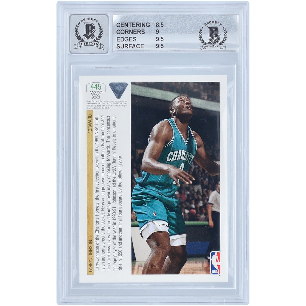 Larry Johnson Charlotte Hornets Autographed 1991-92 Upper Deck 