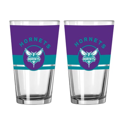 Charlotte Hornets Logo Brands Two-Piece 16oz. Horizon Pint Glass Set