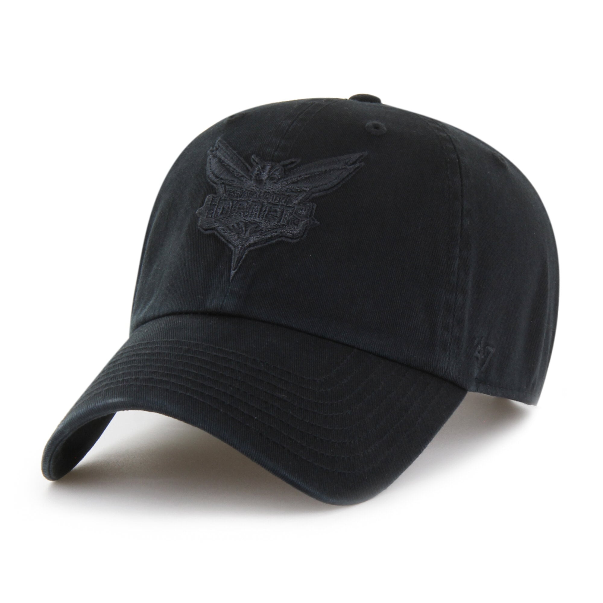 Men's Charlotte Hornets '47 Black on Black Clean Up Adjustable Hat