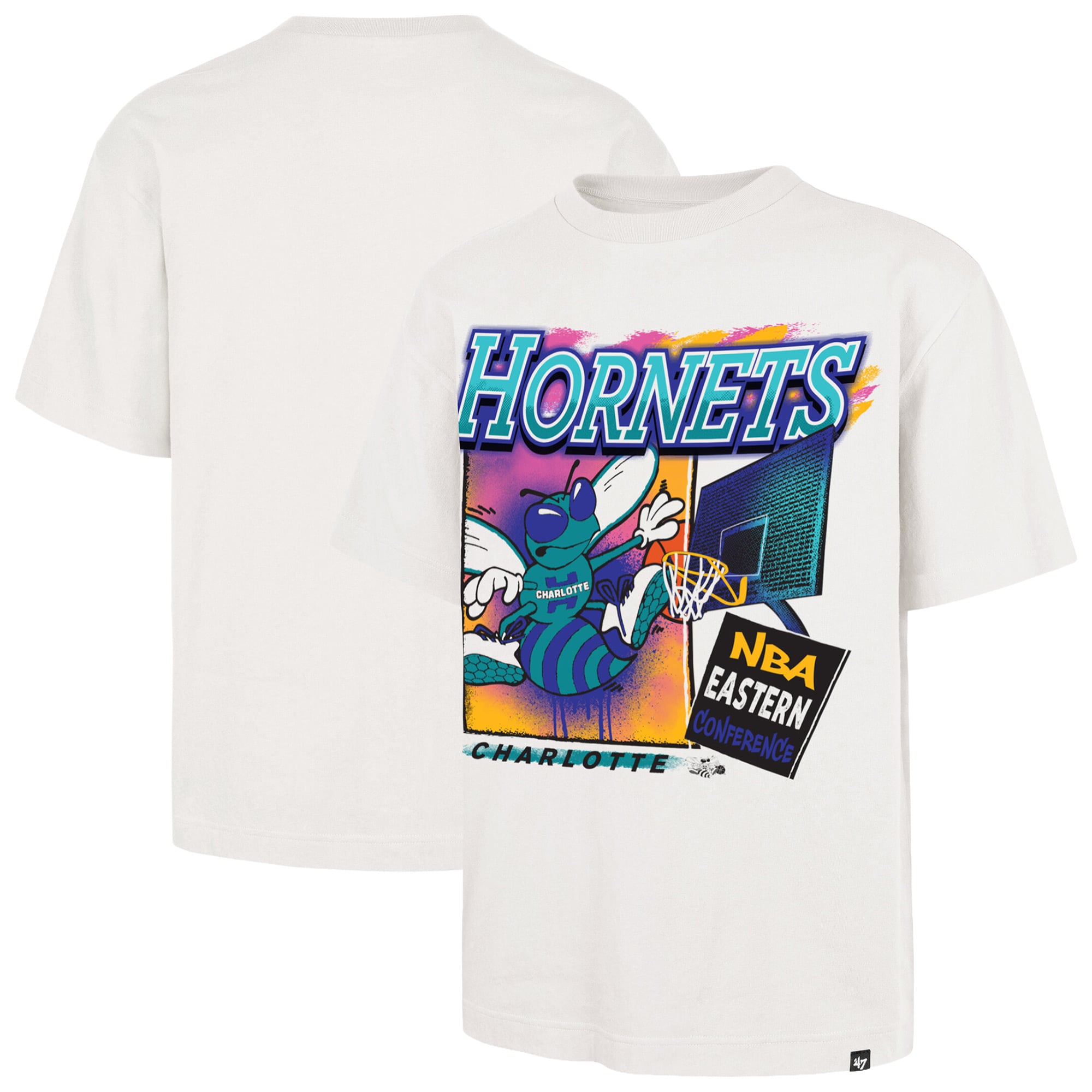 T-shirt homme '47 Cream Charlotte Hornets City Paint Reed Foundation