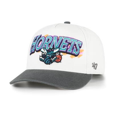 Charlotte Hornets '47 City Paint Hitch Adjustable Hat - Cream/Black