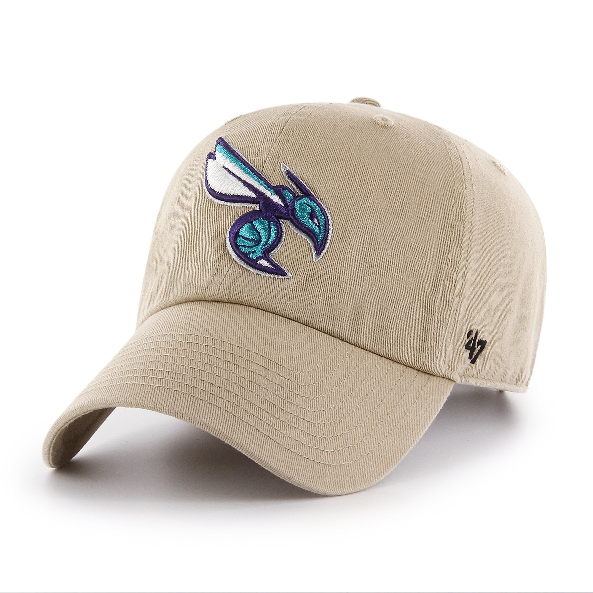 Men's Charlotte Hornets '47 Khaki Logo Clean Up Adjustable Hat