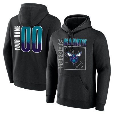 Charlotte Hornets Big & Tall Home Court Pop Personalized Name & Number Hoodie - Black