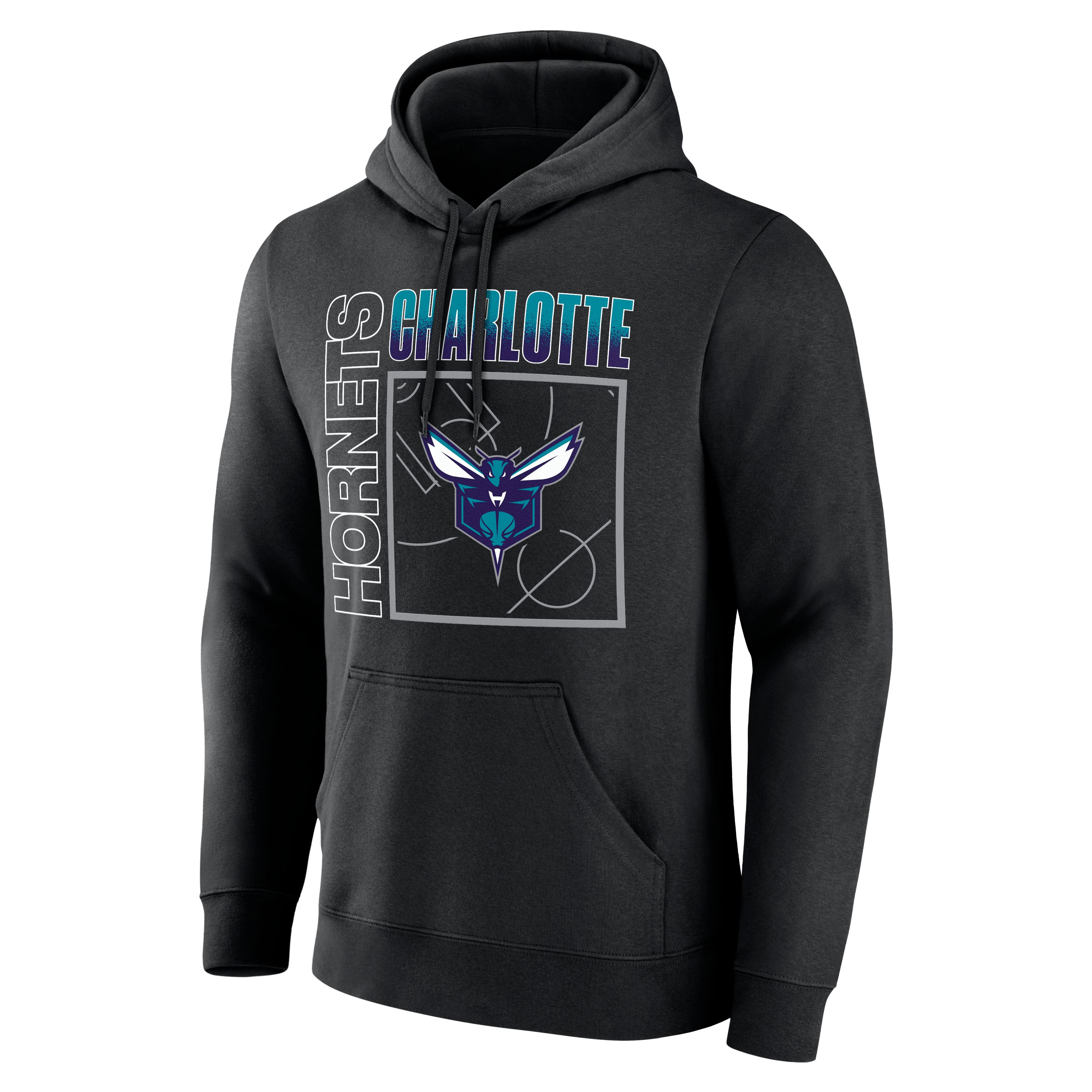 Sweat à capuche noir Charlotte Hornets Home Court Pop pour homme, personnalisé avec nom et numéro