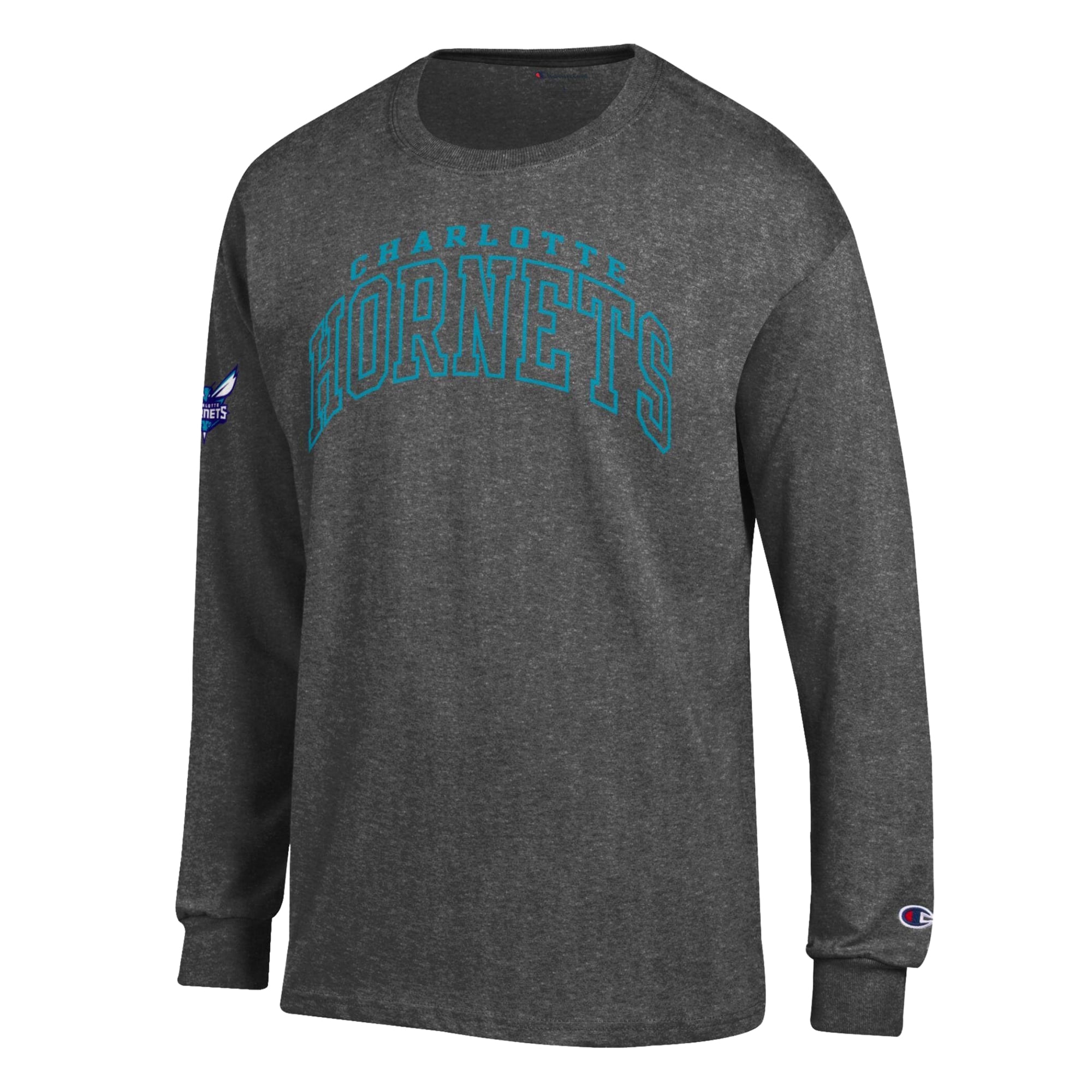 T-shirt à manches longues Champion Charcoal Charlotte Hornets pour homme