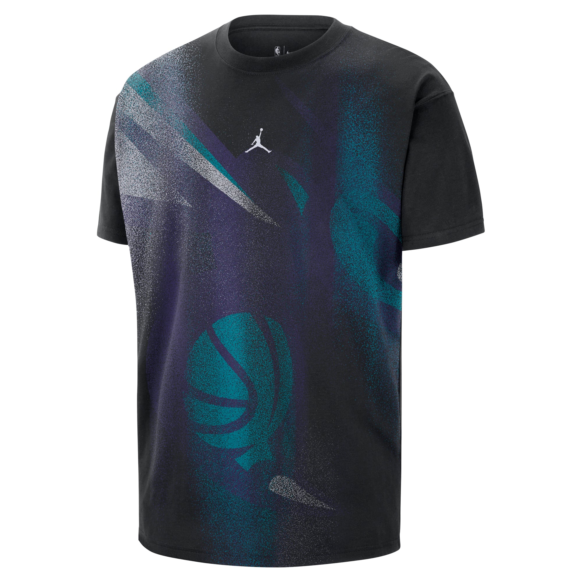T-shirt Jordan Brand noir Charlotte Hornets 2026 Standard Issue Practice Icon pour homme