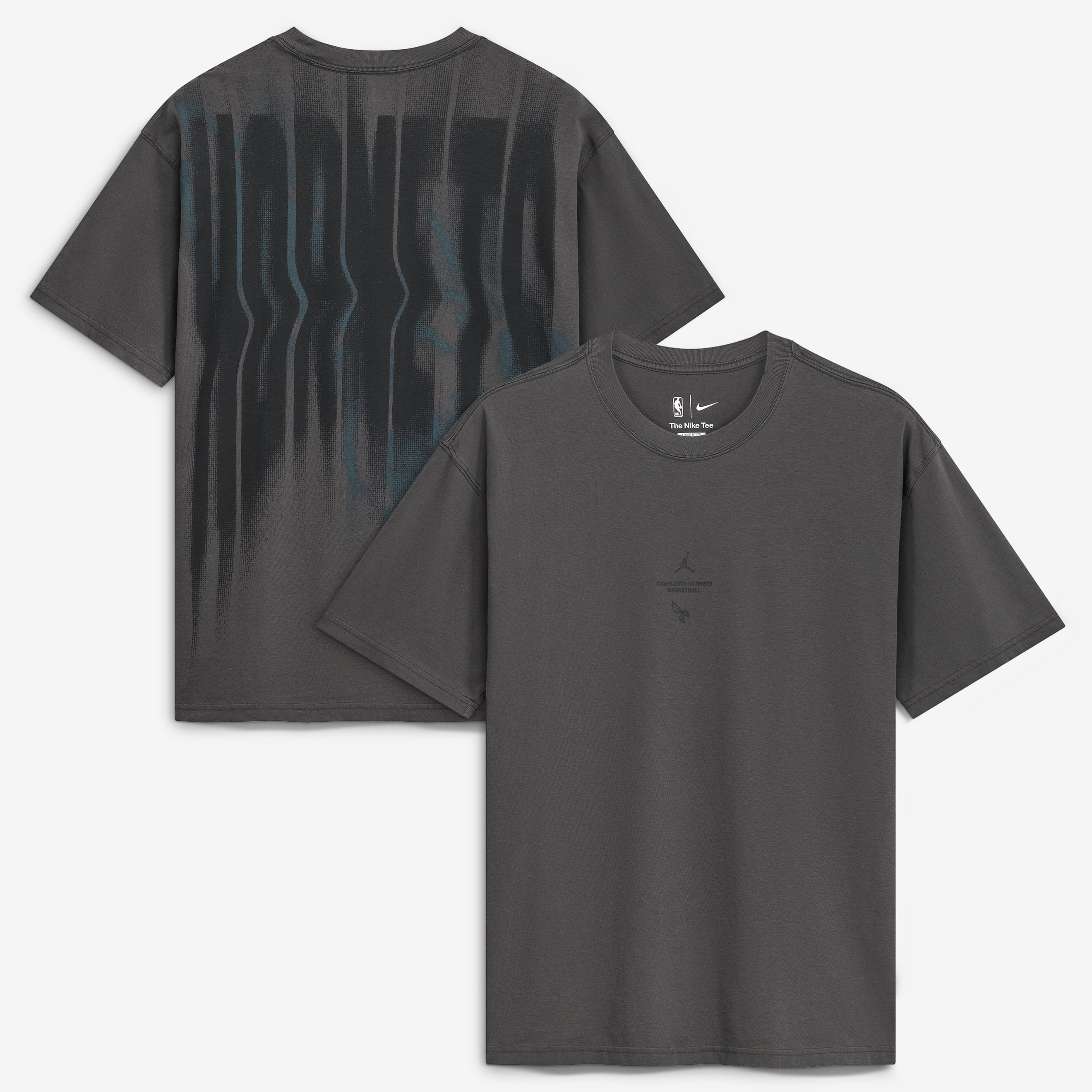 T-shirt Jordan Brand Charcoal Charlotte Hornets 2026 Standard Issue Pre-Game Max 90 pour homme